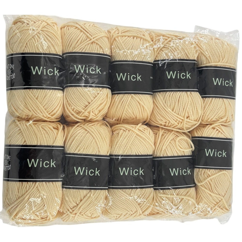 Wick Cotton Yarn 10 Skeins Cream Color 1120 Yards‎ Craft Project